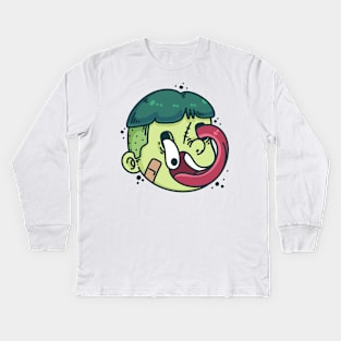 Green boy zombie Kids Long Sleeve T-Shirt